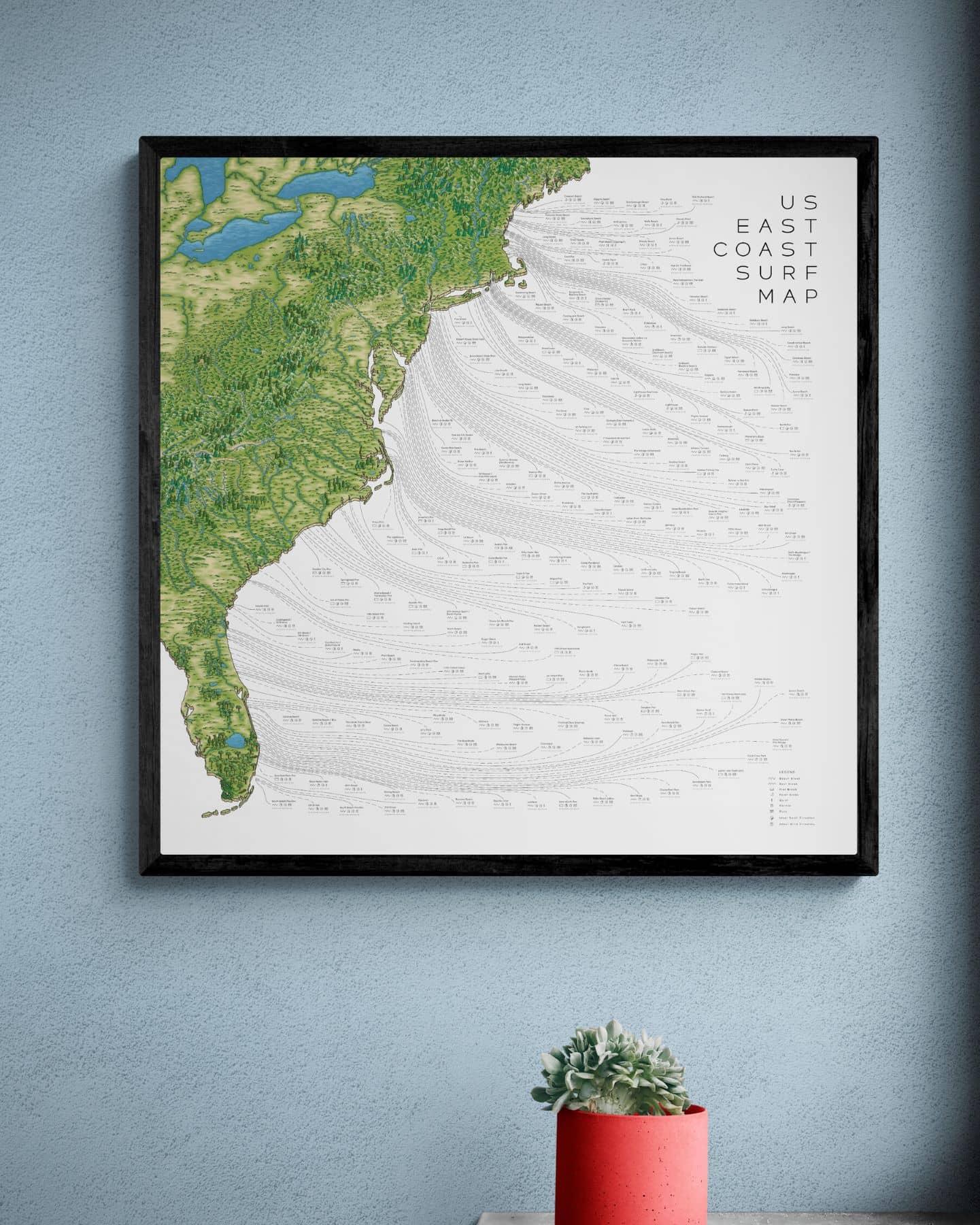 The US East Coast Surf Map