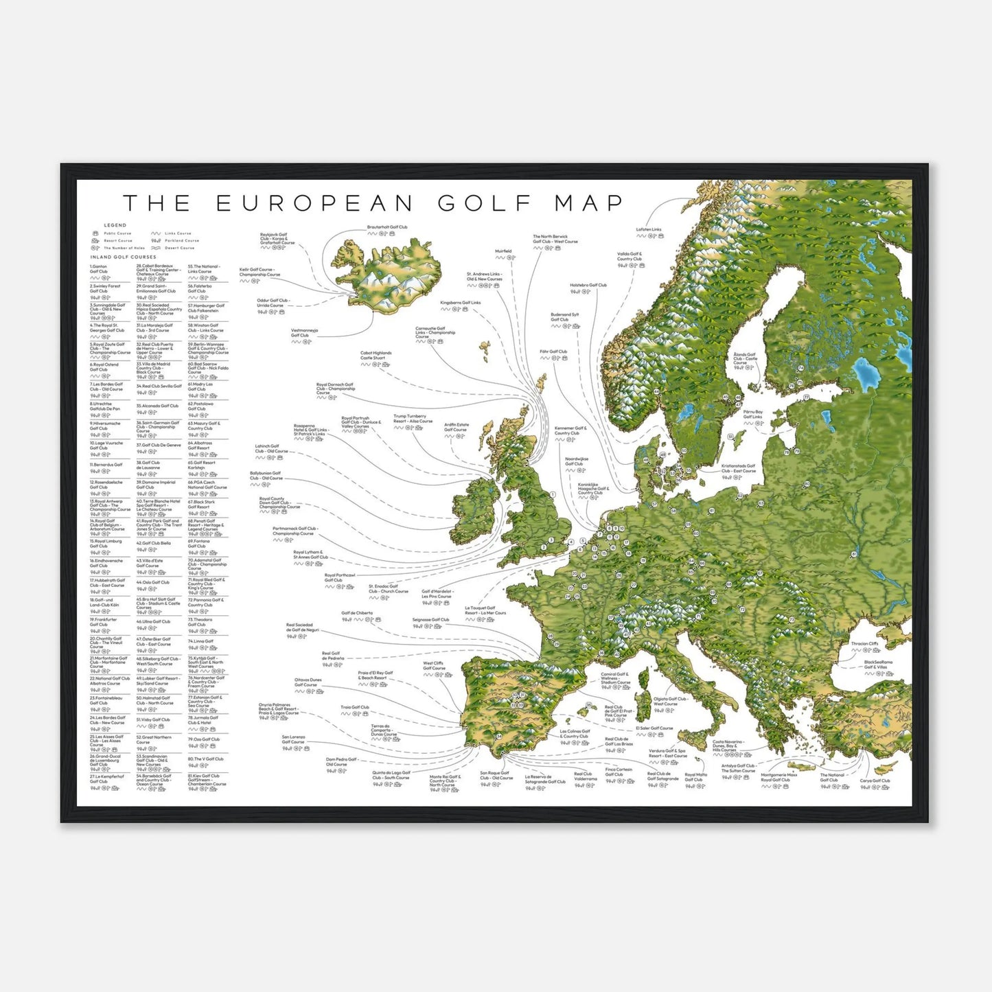 The European Golf Map