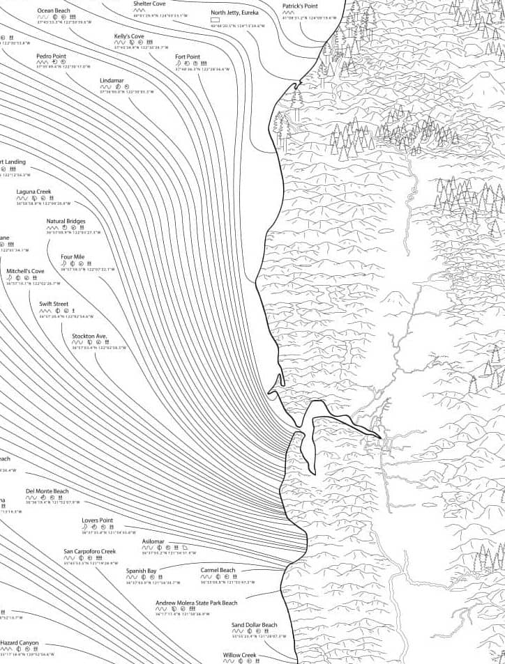 The Minimalist California Surf Map