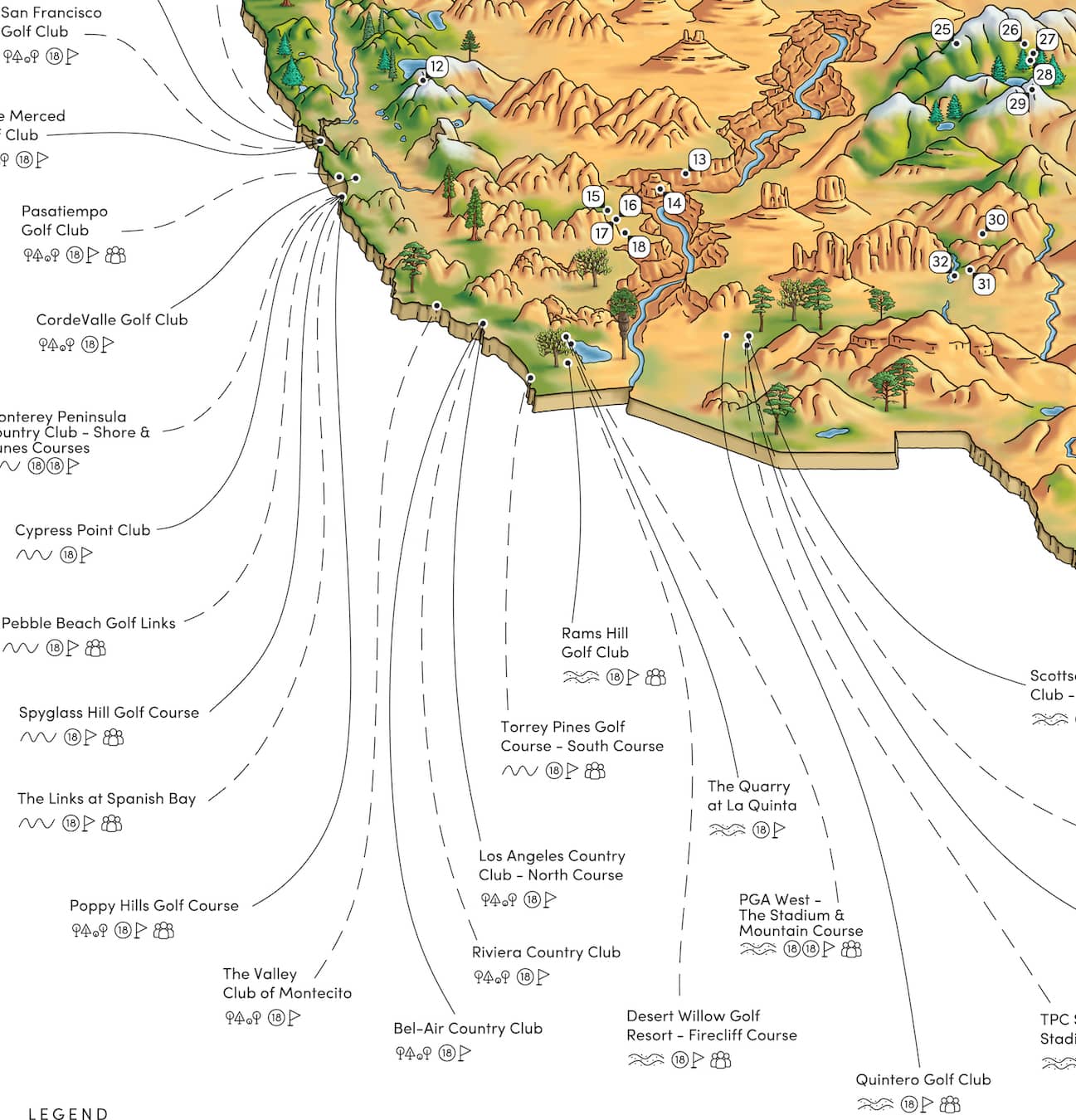 The US Golf Map