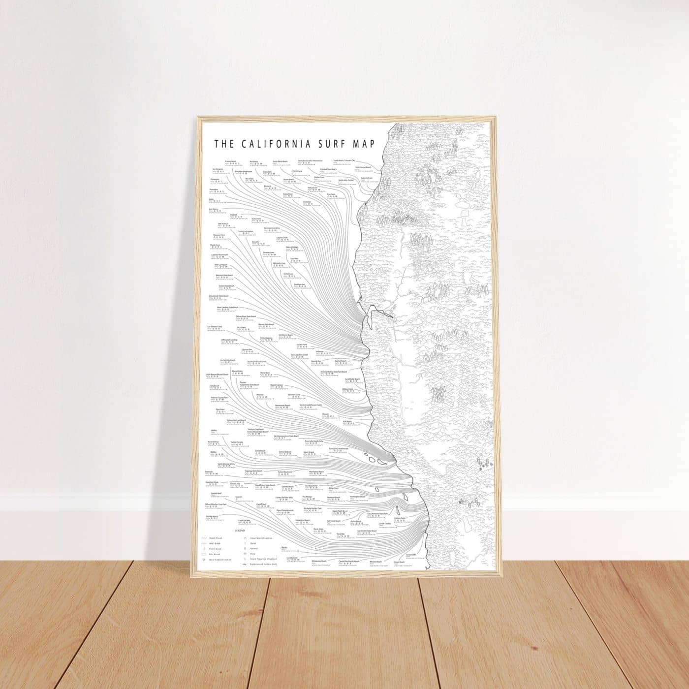 The Minimalist California Surf Map