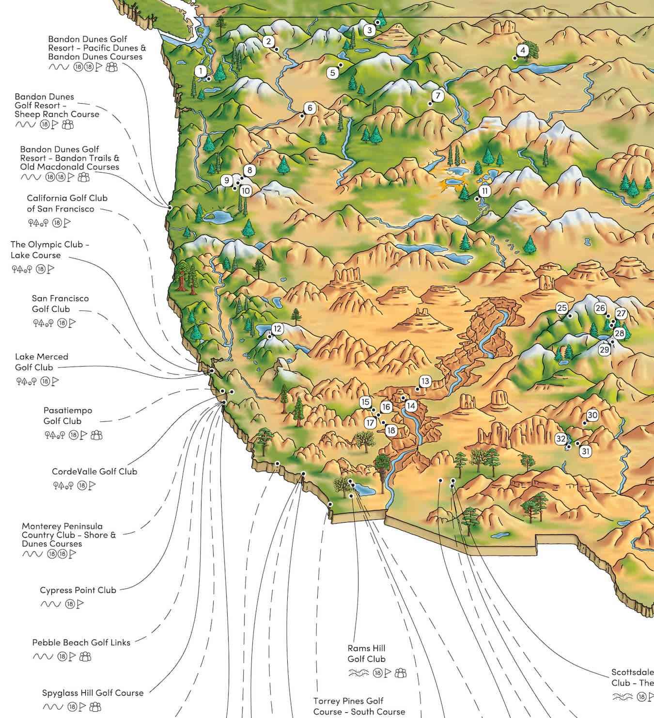 The US Golf Map