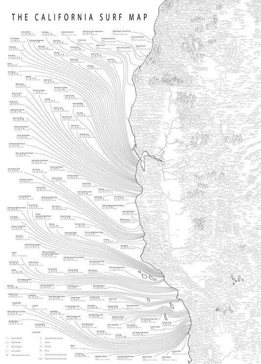 The Minimalist California Surf Map