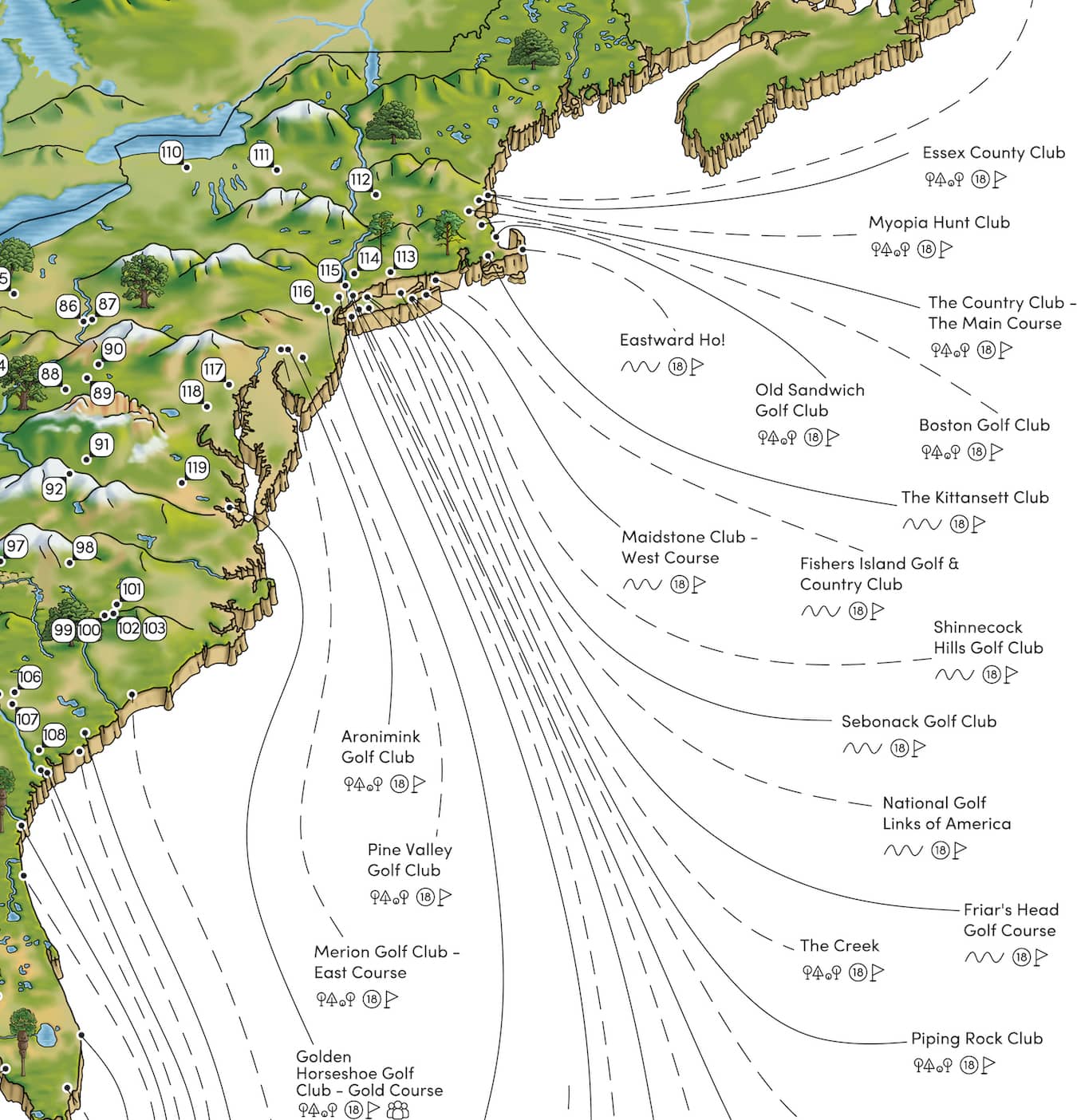 The US Golf Map
