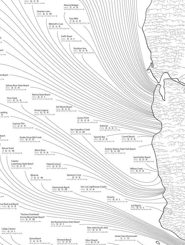 The Minimalist California Surf Map