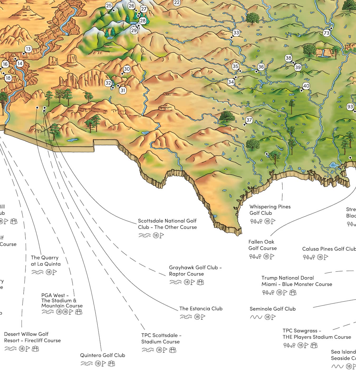 The US Golf Map