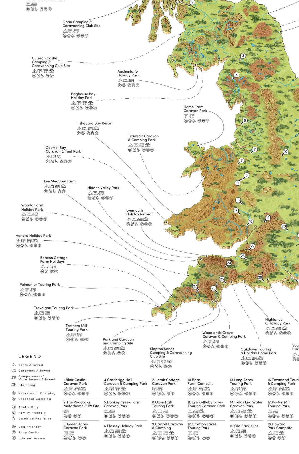 The British Campsite Map