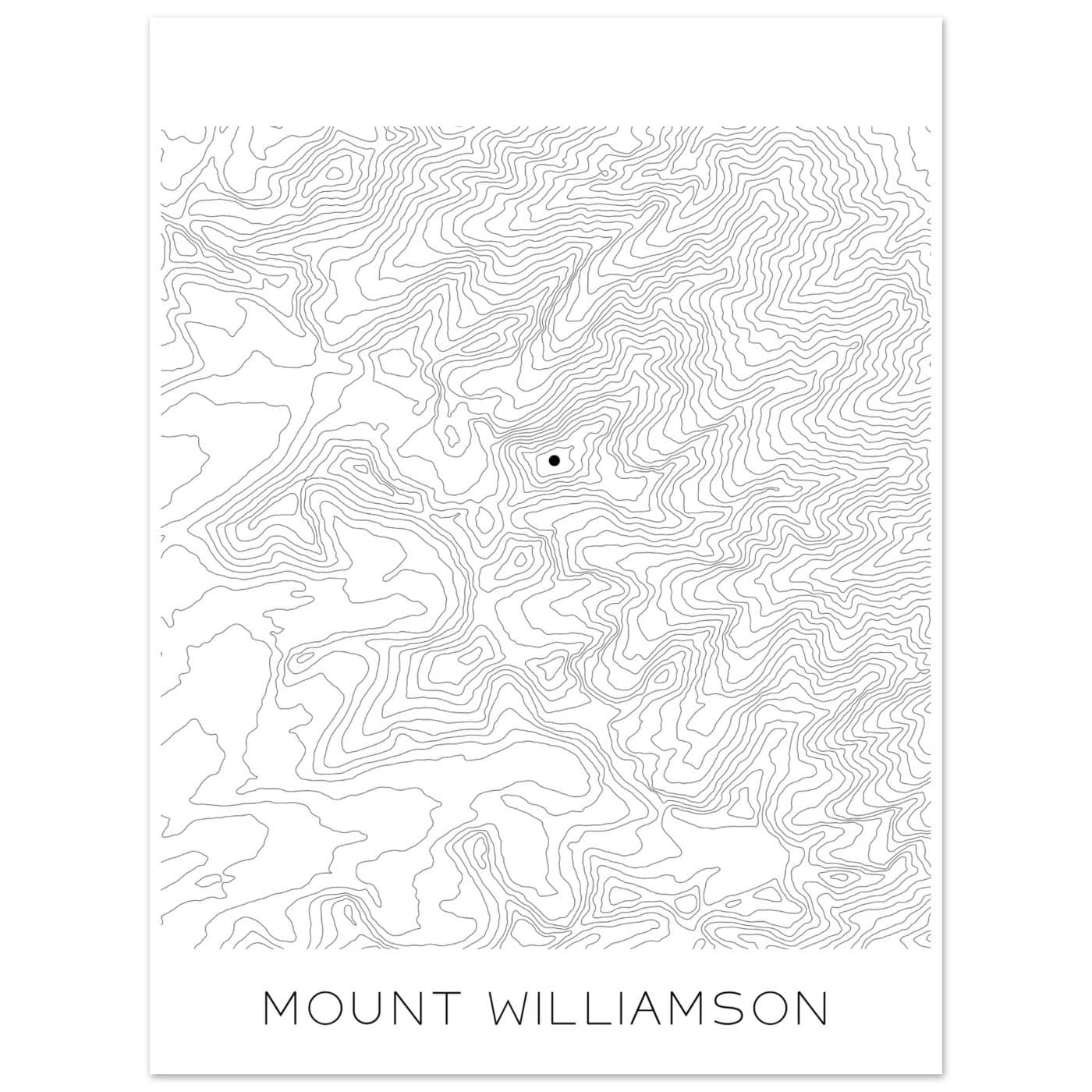 Mount Williamson - Contour Lines