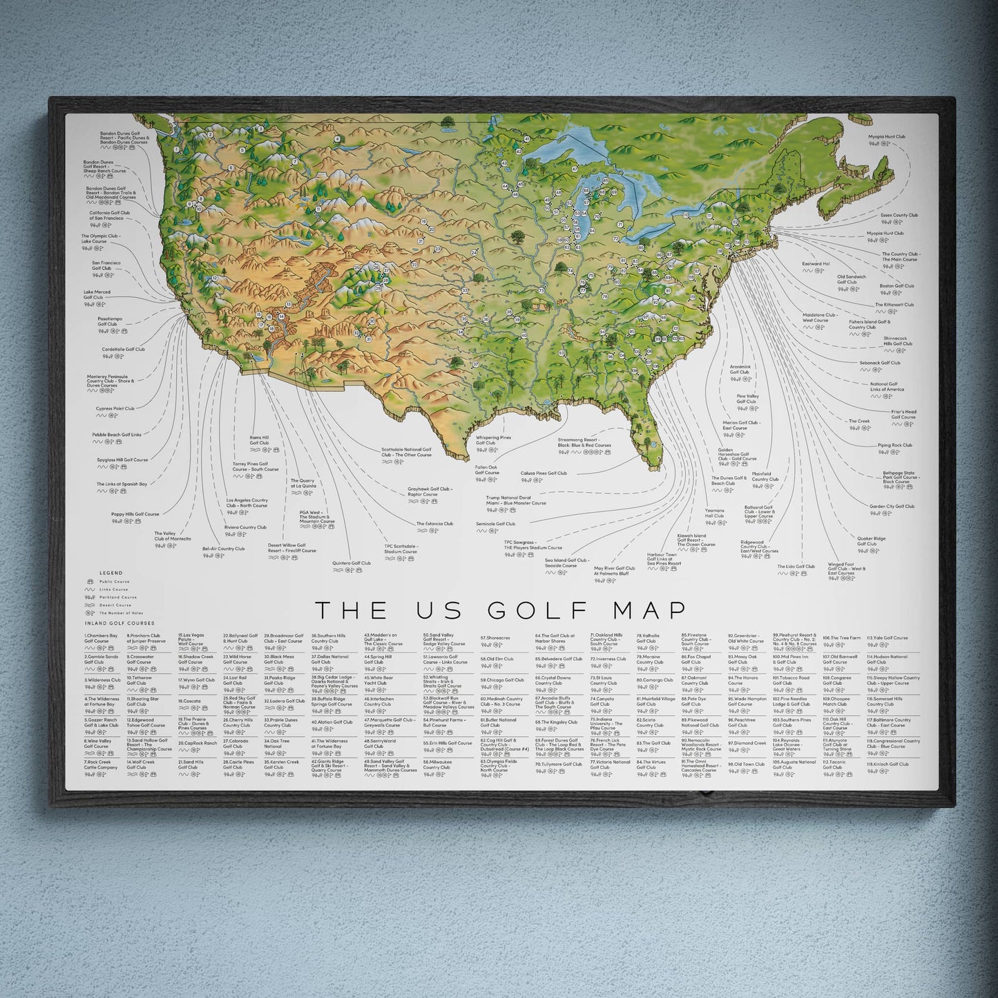 The US Golf Map