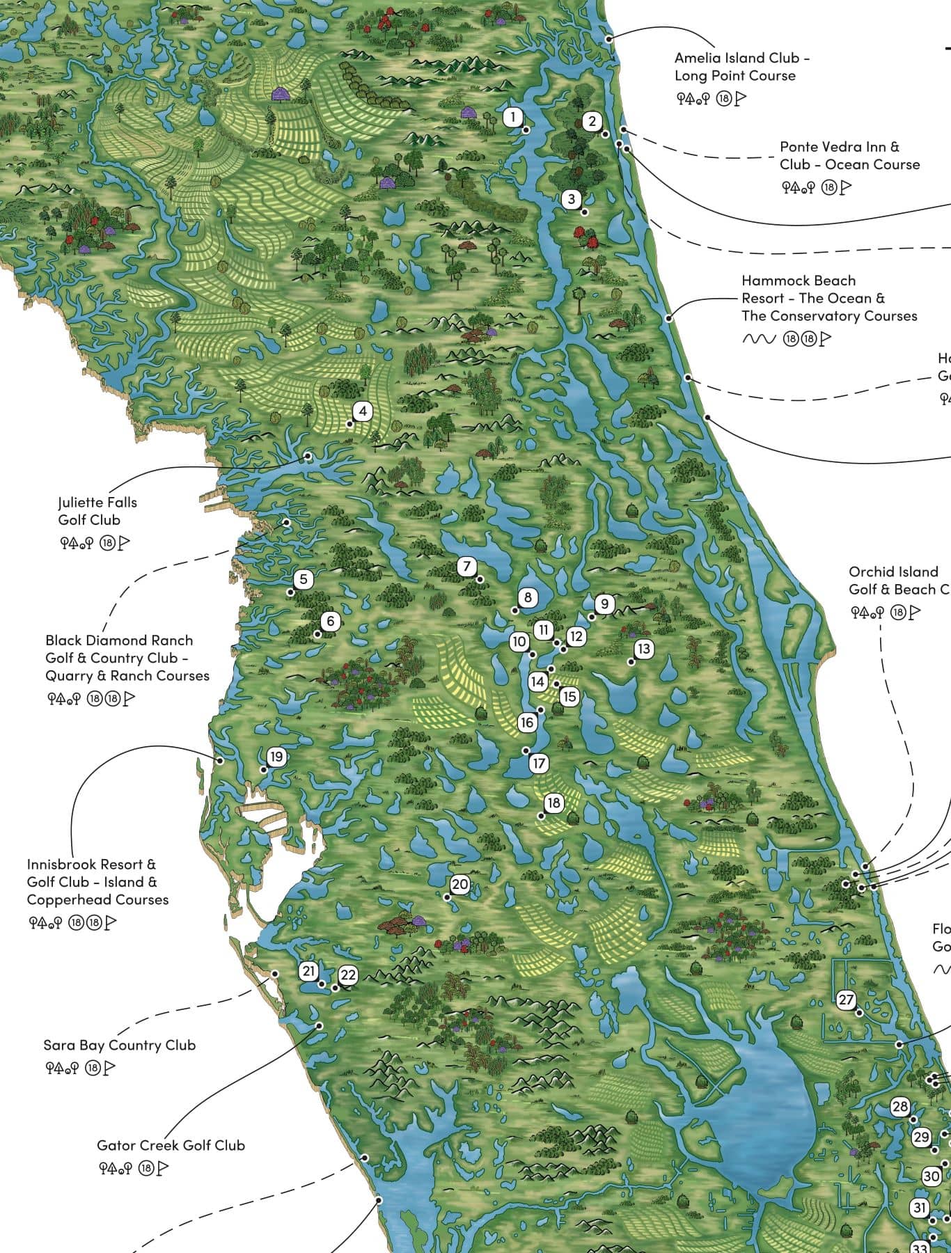 The Florida Golf Map