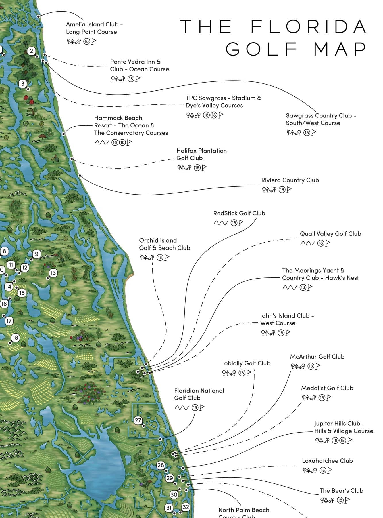 The Florida Golf Map