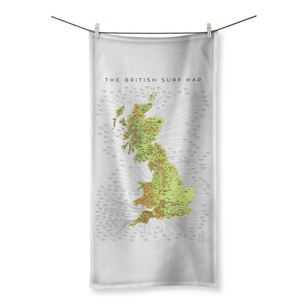 The British Surf Map Beach Towel